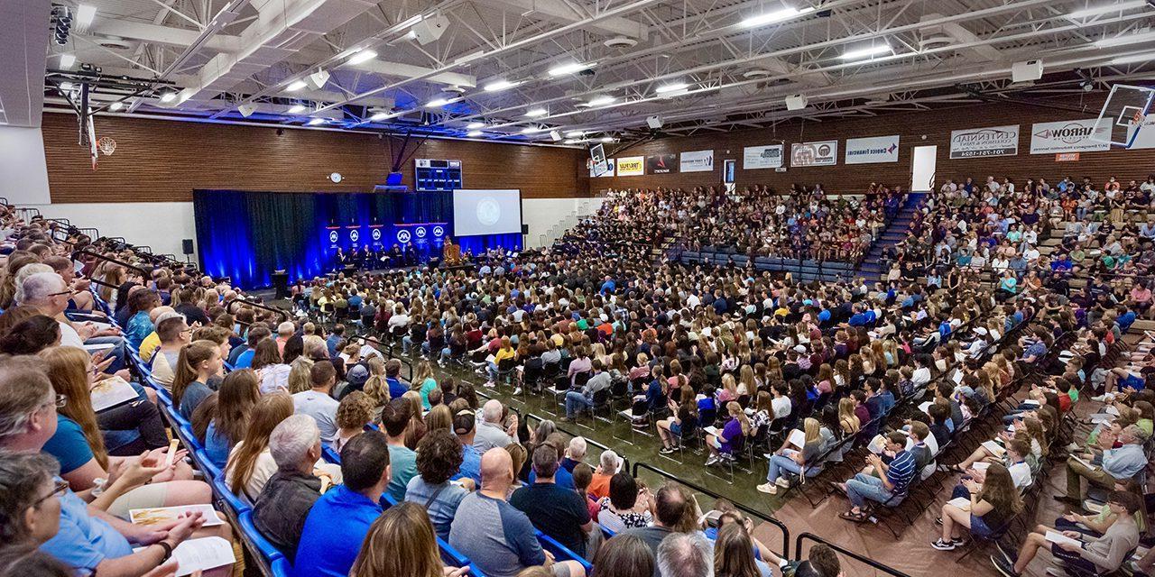 Standing room only students packed in for the Wheat Ceremony.